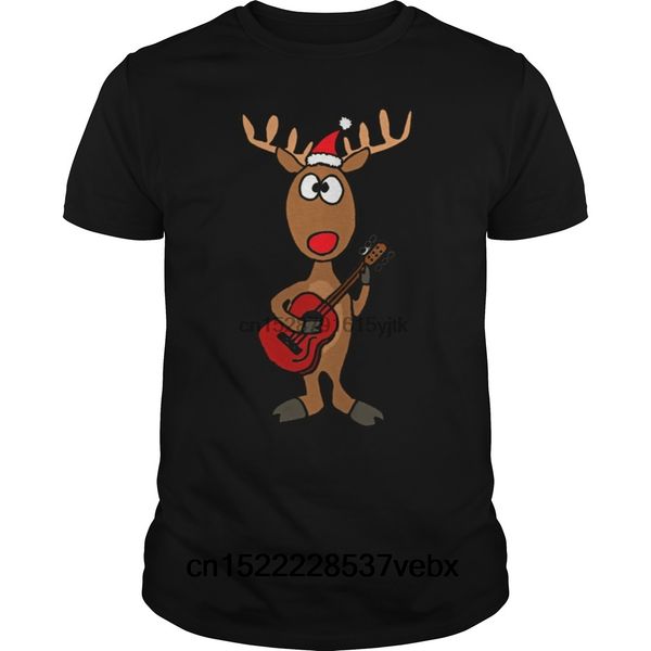 

смешные люди тенниска женщины новизна tshirt смешные прохладный рождественский олень играть на гитаре u прохладный футболка