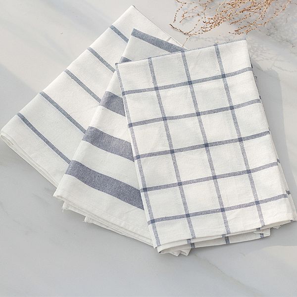 

striped lattice tablecloth napkin restaurant home japanese-style cotton decoration insulation placemat p background cloth