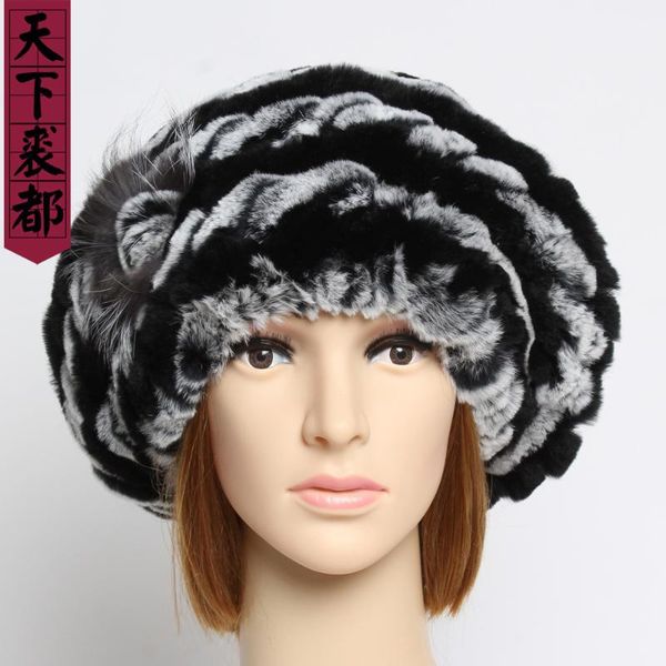 

winter women 100%natural rex fur hats lady real rex fur beanies and fashion warm soft knitted caps, Blue;gray