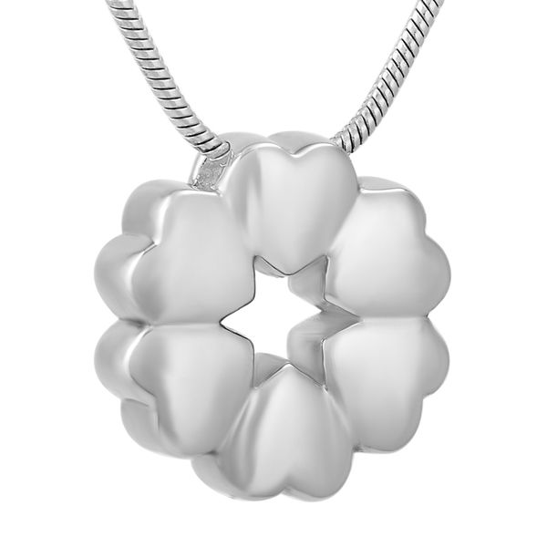 

pendant necklaces unique heart flower star ashes keepsake necklace memorial jewelry locket pet funnel for women 4 colors factory price, Silver