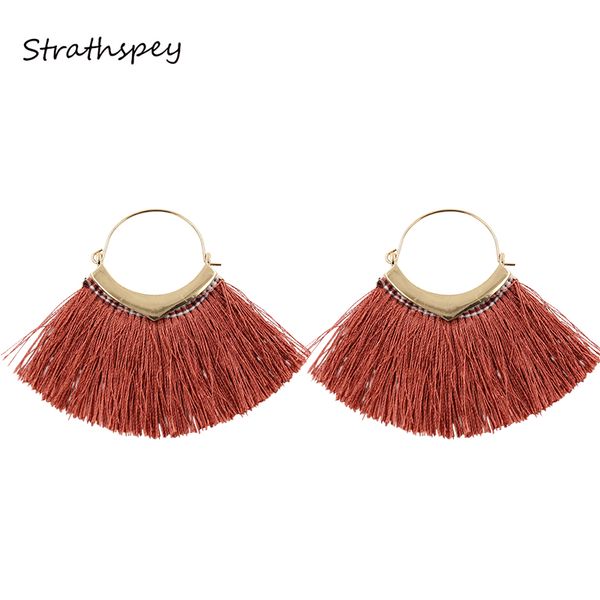 

dangle & chandelier strathspey red tassel earrings for women fan shaped fringe earring vintage big fashion jewelry bijoux 2021, Silver