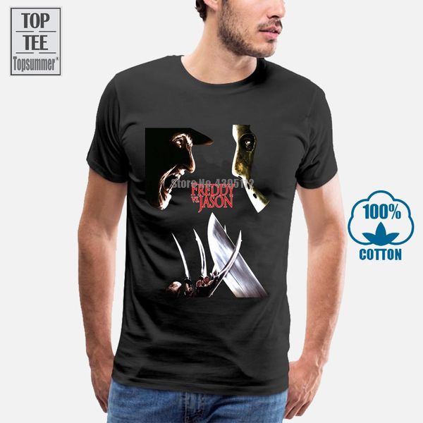 

горячие freddy krueger vs jason men's black t shirt размер s 3xl