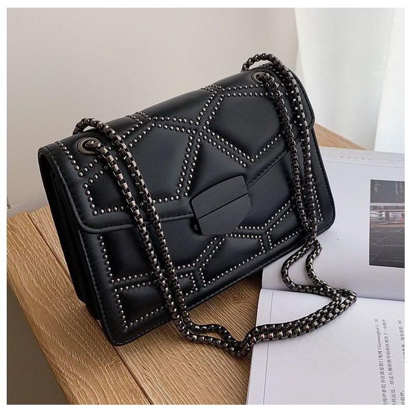 

FUNMARDI Rivet Chain Small Crossbody Bags For Women Shoulder Bags 2020 New PU Leather Messenger Flap Lady Handbags WLHB2156