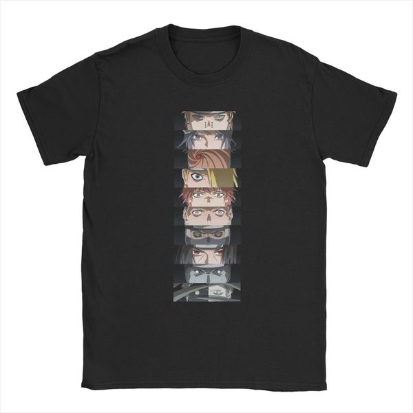 

humor naruto japanese anime kakashi sakura t-shirt for men o collar cotton tees kaleidoscope writing wheel eye short sleeve tees