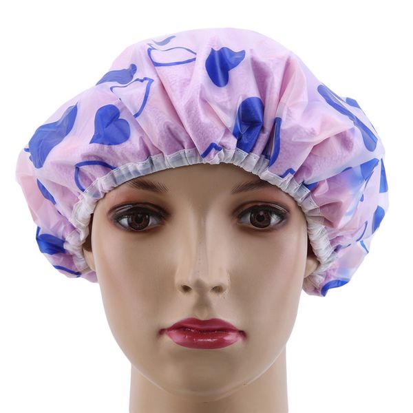 

thick women waterproof shower cap printing elastic shower caps for ladies girl hat hair bath spa caps sauna cap