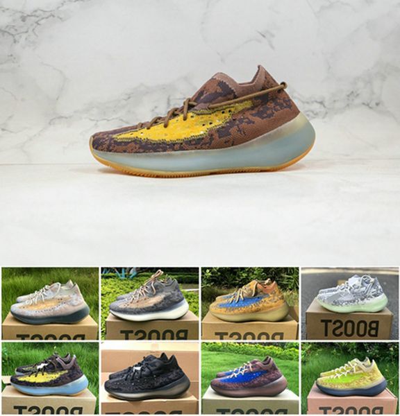 

2020 kanye lmnte onyx pepper hylte glow blue oat reflective azure mist calcite glow v2 runner sneakers with box