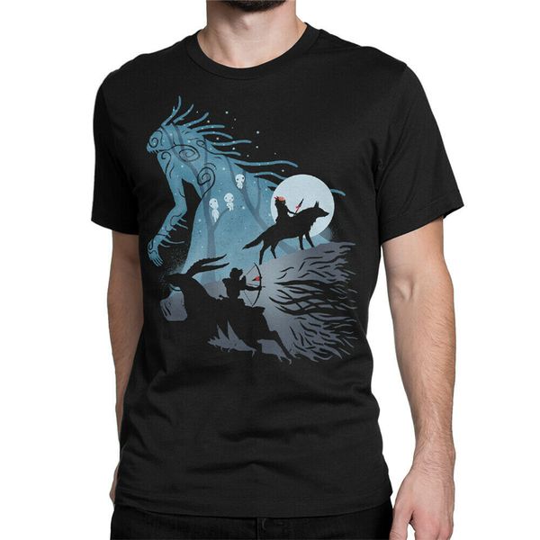 

princess mononoke original art t-shirt, studio ghibli anime tee, men's all sizes adults casual tee shirt