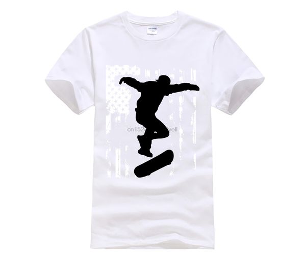 

skater jump american flag us team sport street cool t shirt