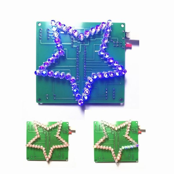 

consumer electronics 1 pc colorful five-pointed star led water light 51 mcu led lights electronic diy production kit 5v