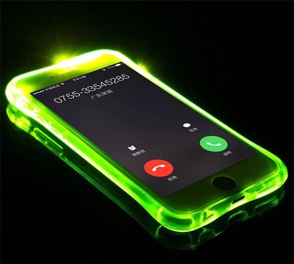 

led flash tpu case for iphone 11pro x xr xs max cases transparent luminous back cover for iphone 6 6s 7 8 plus