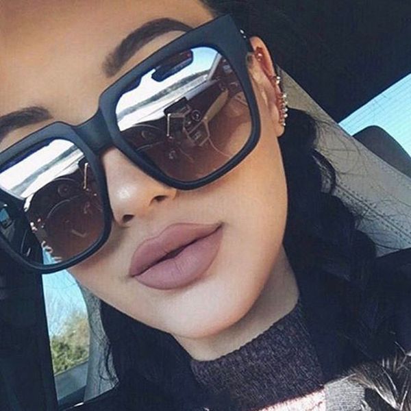

2020 new big square cat's eye acetic acid polarized light uv400 brand designer retro fashion sunglasses, White;black