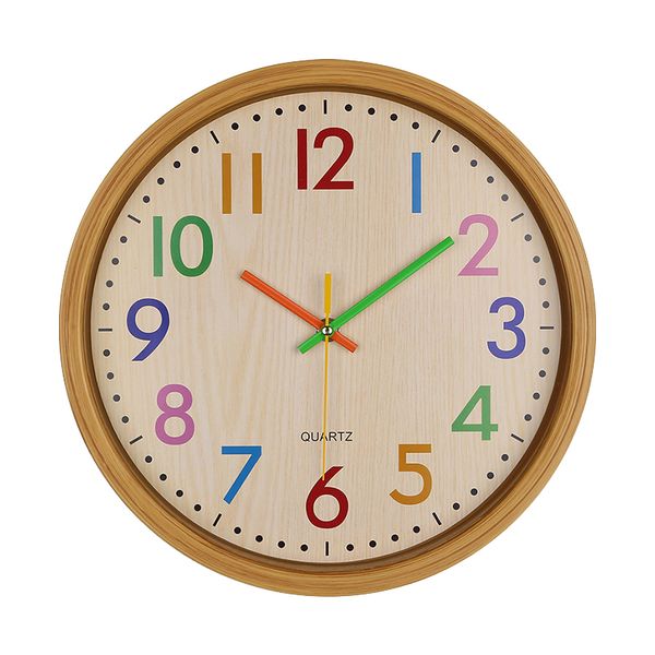 

12inch silent non-ticking quartz kid wall clock home office decorative indoor