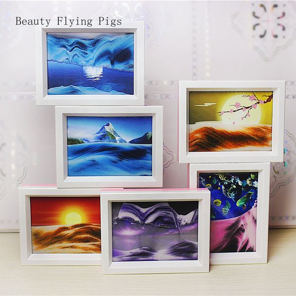 

creative gifts glass handicraft micro dynamic art landscape furnishing articles hourglass quicksand painting decoration