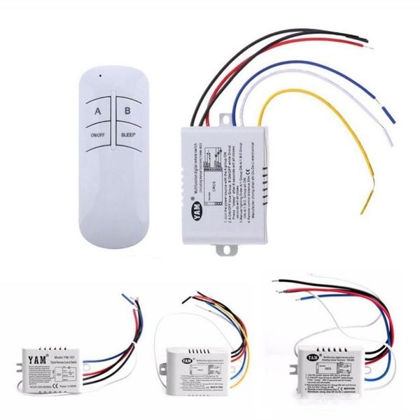 

wireless on / off lamp remote control switch receiver transmitter 220 v 1/2/3 ways