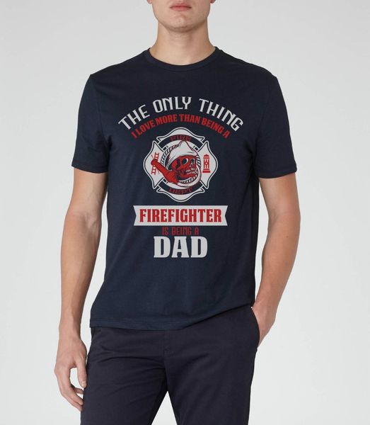 

summer o-neck cottonfireman t shirt dad firefighter uniform t-shirt