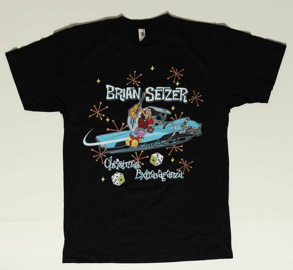 

brian setzer orchestra _2007 xmas tour_ m shirt - rod stray cats