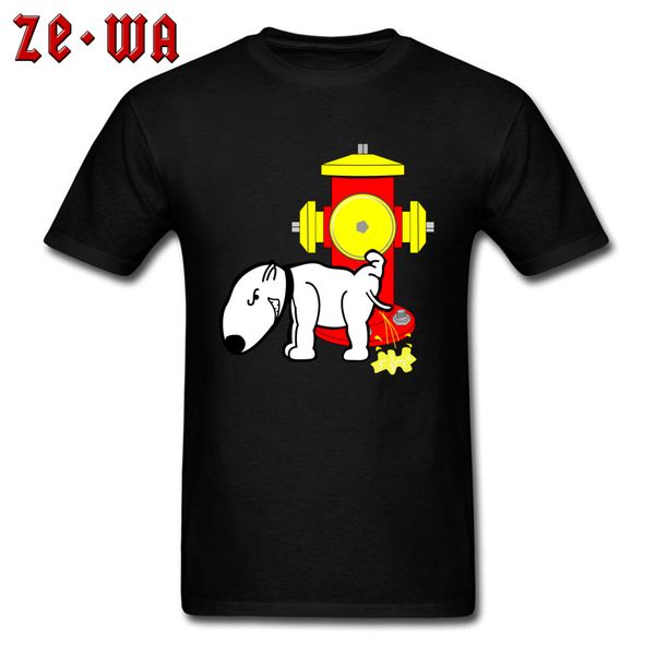 

black t-shirt funny pee dog print t shirt men tshirt 100% cotton plus size clothes cute cartoon tees boyfriend gift