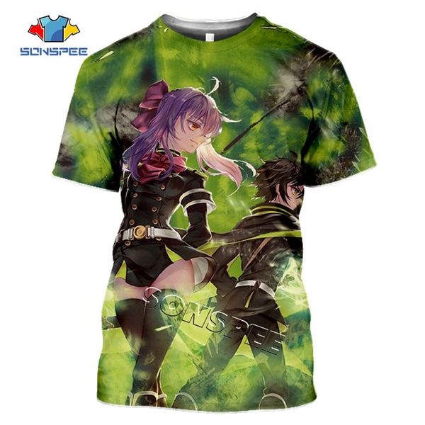 

seraph of the end anime 3d summer homme pullover 3d print shirts plus size funny hentai men clothing
