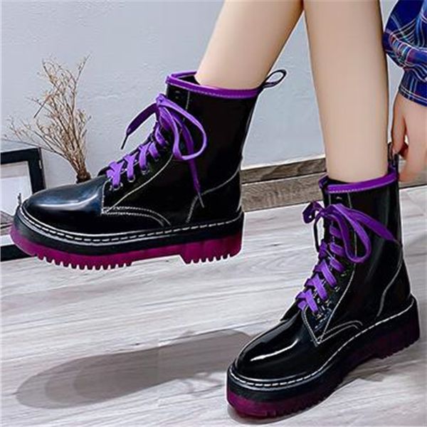 

2020 new ankle boot for women soft leather women black shoes cool motorcycle boots female autumn sneakers zapatos de mujer 34-39