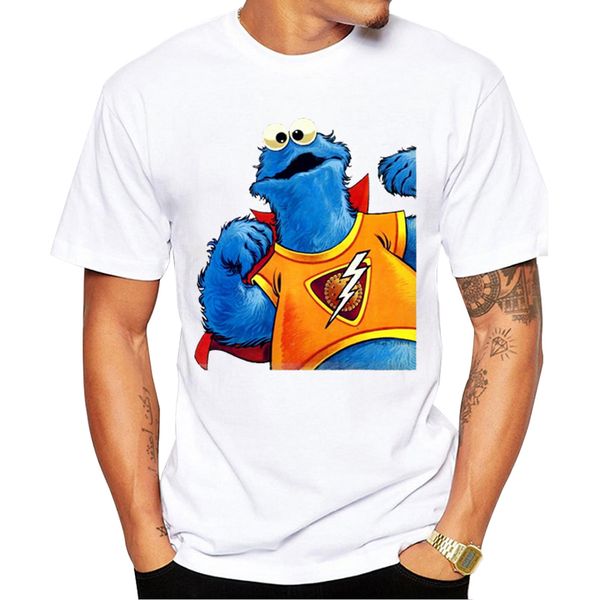 

teehub new fashion super cookie men t-shirt cookie monster printed tshirts hipster design short sleeve funny tee