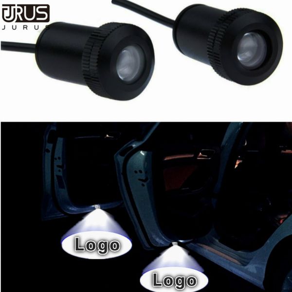 

jurus 12v led door courtesy light with car logo for for ssangyong abarth lamp laser projector ghost shadow welcome