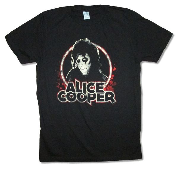 

alice cooper blood splatter black t shirt godfather of shock rock