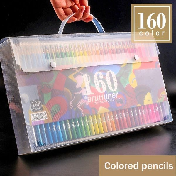 Brutfuner 160 Farben Professionelles Ölfarbstift-Set Lapis De Cor Künstler Malerei Skizzieren Farbstift Schule Kunstbedarf