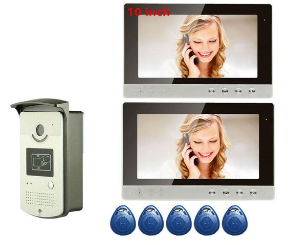 

video door phones intercom doorbell system smart doorphone wired 10" button hd phone camera rfid