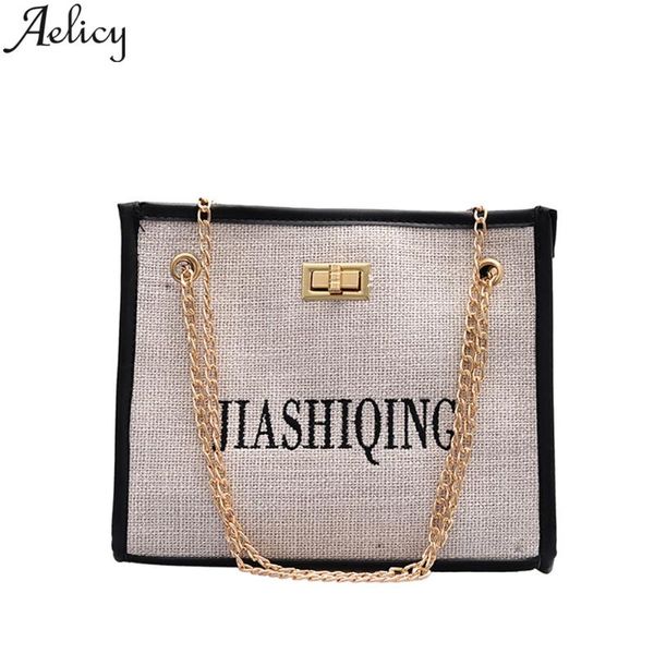

aelicy bags for women 2020 new shoulder bag fashion handbag phone purse casual wild chain messenger bucket linen crossbody bags