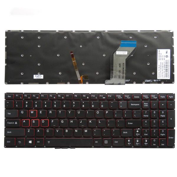 

new english keyobard replacement for lenovo ideapad y700 y700-15 y700-15isk y700-15acz y700-17isk y700-15i us layout laprepair keyboard