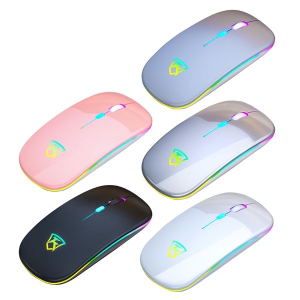 

2.4ghz wireless mouse three gears dpi adjustable silent computer mouse colorful breathing light usb charging mute