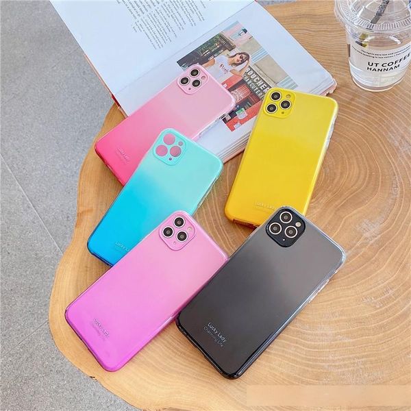 

2020 new gradient tpu for iphone 11 case solid color iphone se 2020 7p 8plus 10 x xs xr xsmax case personality 11promax cases