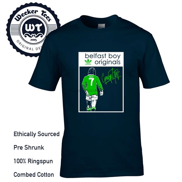 

george tribute t shirt original design mens man united belfast boy norniron casual short sleeve tee 100% cotton for man