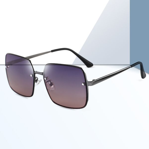 

2020 new personalized metal square polarized sunglasses women driving fashion oversize tac lenses 3256 uv400 protection eyewear, White;black