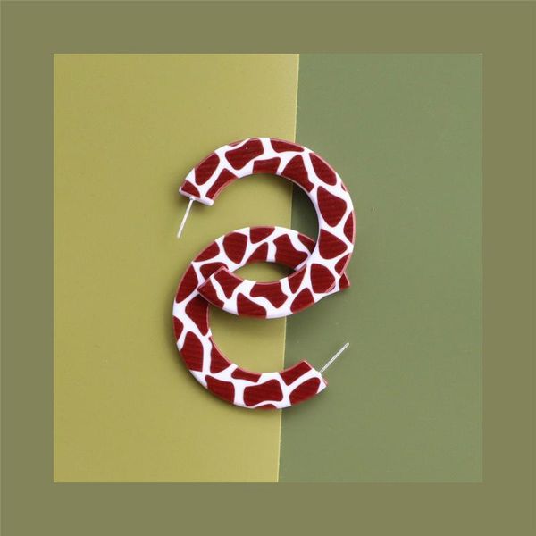 

мода молодежь граффити круглый с-образный акриловые серьги модные геометрическая спрей краска оригинал девушки серьги новые ювелирные издели, Golden;silver