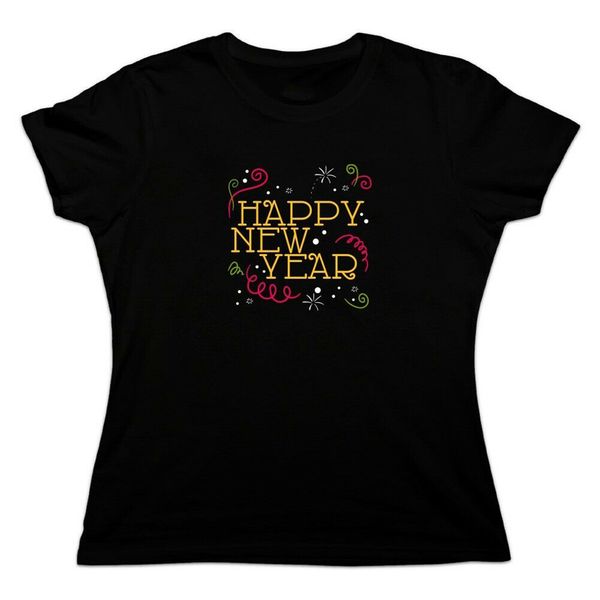 

с новым годом женщин новизна футболка красочный tee shirt