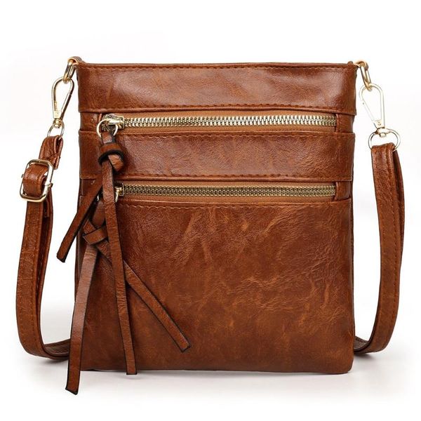 

fashion women solid color zipper hnadbag phone bag shoulder bag messenger leather bolso mujer#10