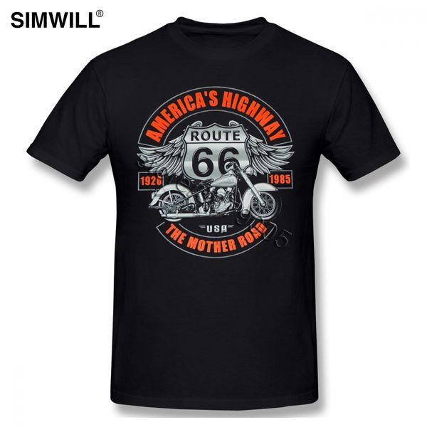 

route 66 america highway t-shirt mens breathable short sleeve cotton tees round neck biker t shirts oversize classic tshirt