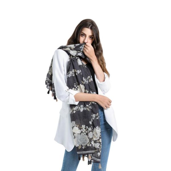 

scarves 180*80cm cotton linen voile scarf autumn winter men foulard square hijab ladies shawl wrap muffler pareo female, Blue;gray