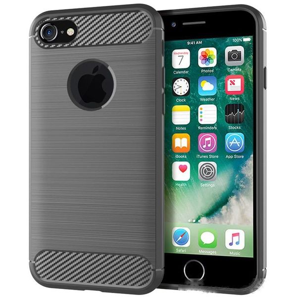 

carbon fiber texture design cover anti-scratch shock absorption phone case for iphone 8 protective cover case