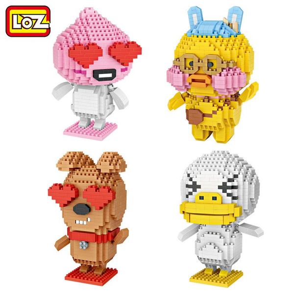 

loz dog kids educational cartoon block building duck animal cube toy plastic kawaii brick action figures gift diamond bdlco ly_bags