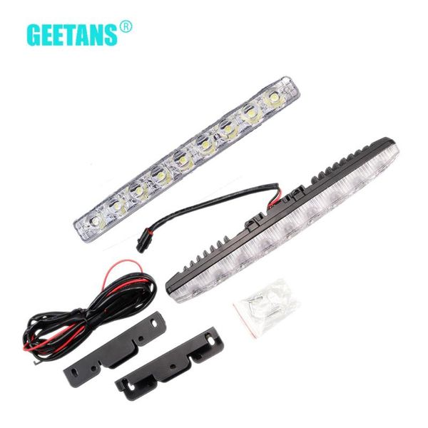 

geetans 9 led daytime running light car lights bulbs drl high power super bright waterproof 12v universal for all car cj