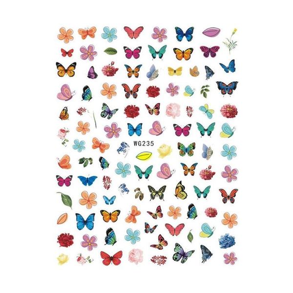 

1 sheet new holographic butterfly designs sticker nail decal for manicure art nail watermark manicure decoration diy slider h9v9, Black