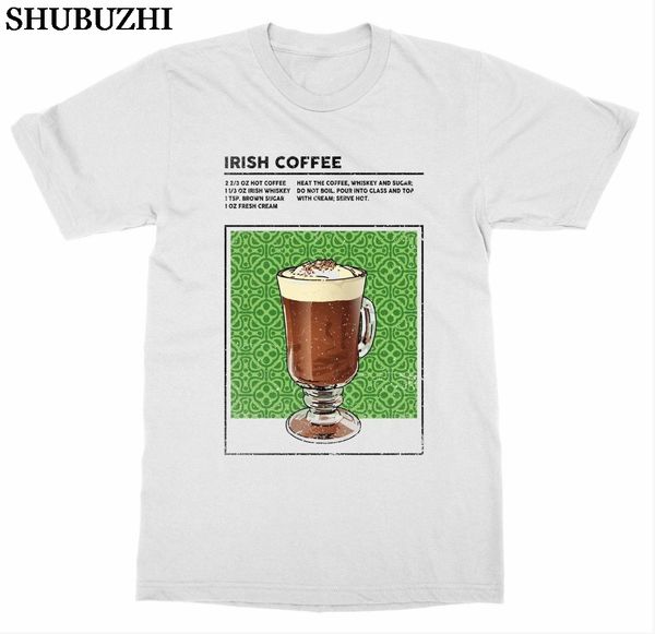 

irish coffee t-shirt mixed drink cocktail alcohol bartender booze happy hour new cotton fashion cotton o-neck t-shirt