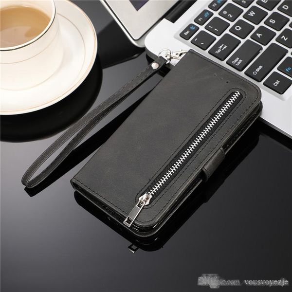 

luxury leather wallet s10plus note10plus zipper flip case for samsung galaxy s10 e s9 plus note 8 9 10 cover phone coque mujer