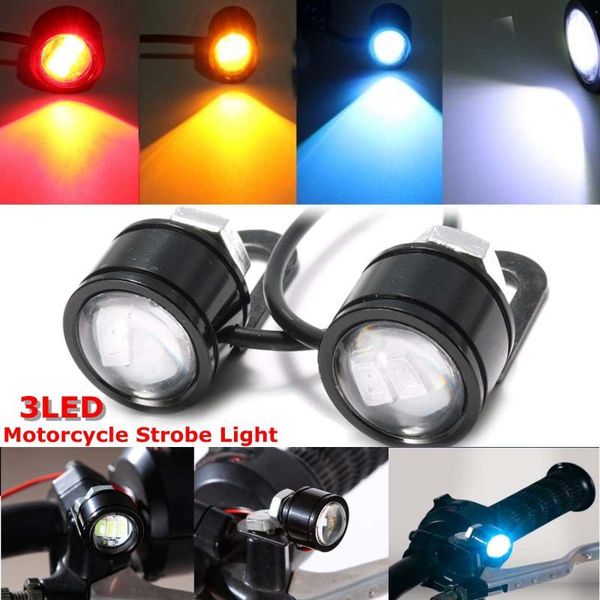 

2pcs motorcycle atv led mirror warming flash decor strobe license plate light lamp