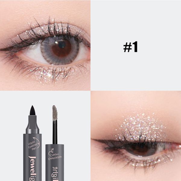 

2020 music flower glitter eye liner liquid eyeshadow double end waterproof cosmetic @me88