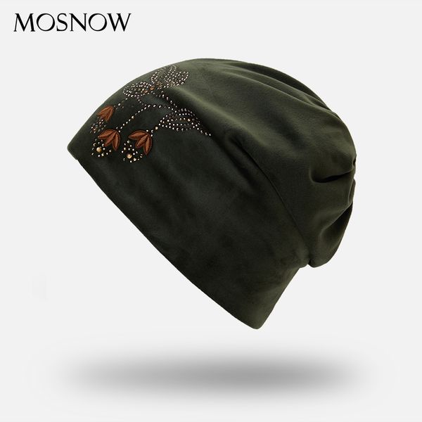 

beanie/skull caps winter warm beanie ladies spring autumn hat fashion casual knitted cap flower rhinestone skullies beanies bonnet for women, Blue;gray