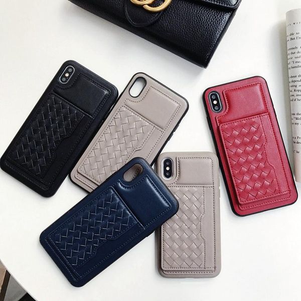 

microfiber leather phone back case luxury phone back cover case with kickstand card slot for iphone xs max/xr/xs dhl