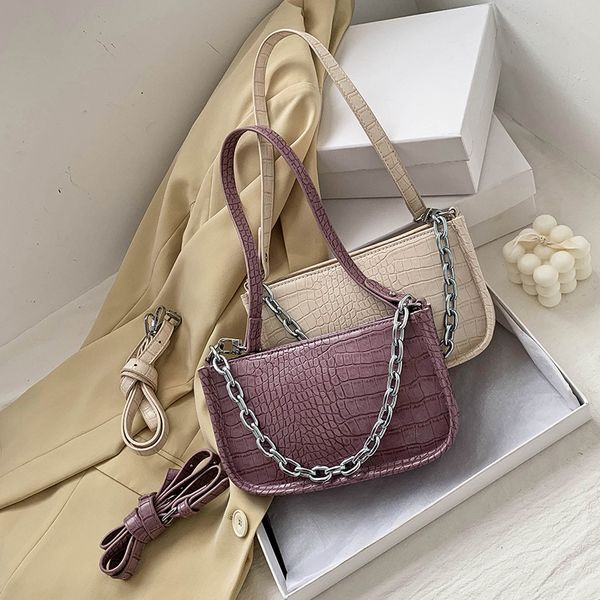 

крокодила женская мода сумки на ремне, 2020 новый западный стиль дикого цепи плеча подмышек пакет дорожная сумка